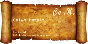 Csima Margit névjegykártya